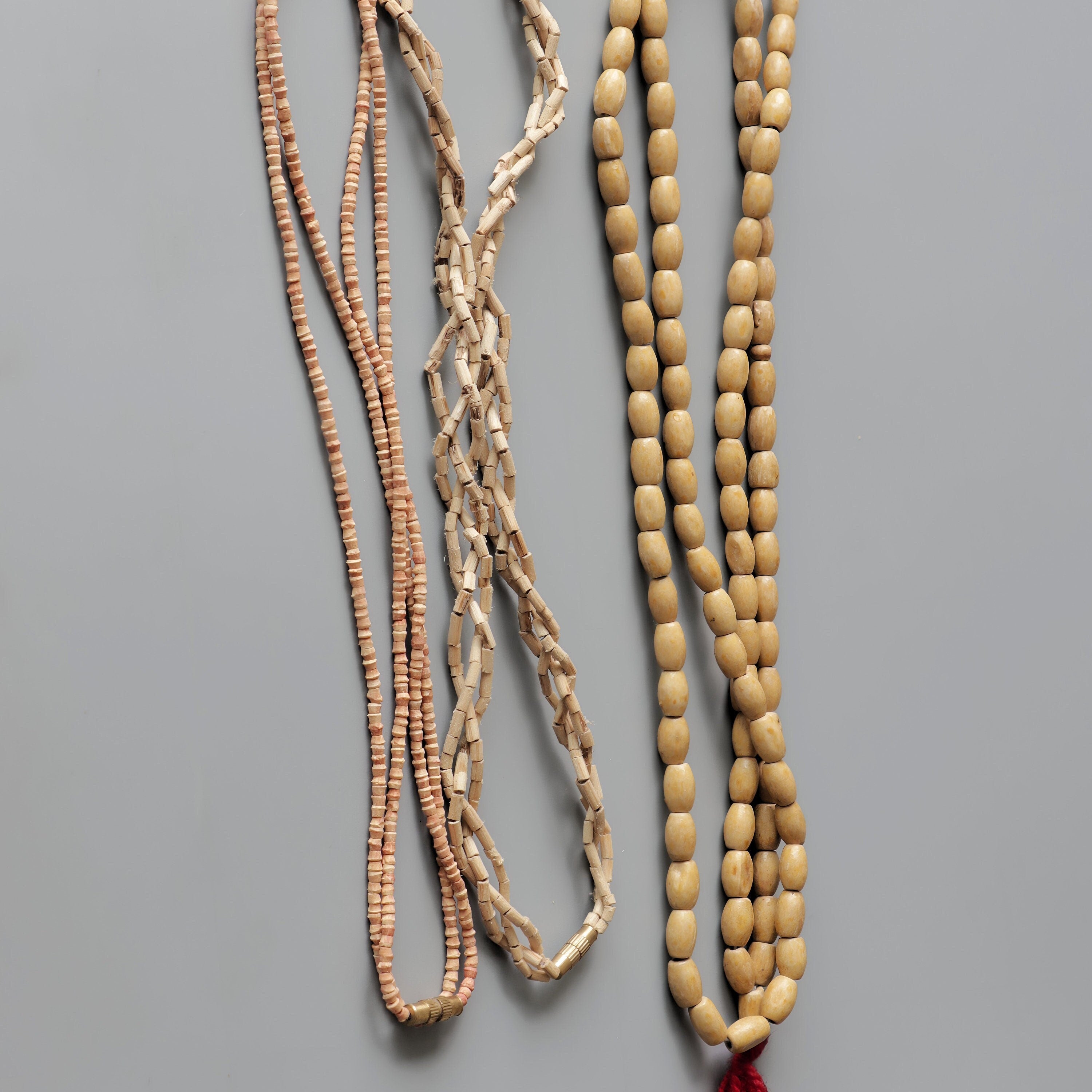 Tulsi Mala, Sacred Holy Basil Radha Krishna Necklace, Set of Three Tulasi Mala