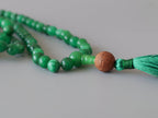 Green Jade Mala Necklace: 108 Prayer Beads, Handmade in Nepal