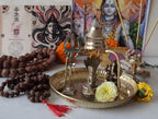 Lord Shiva Divine Puja Set: Brass Idol, Rudraksha Mala, Trishul & Yantra