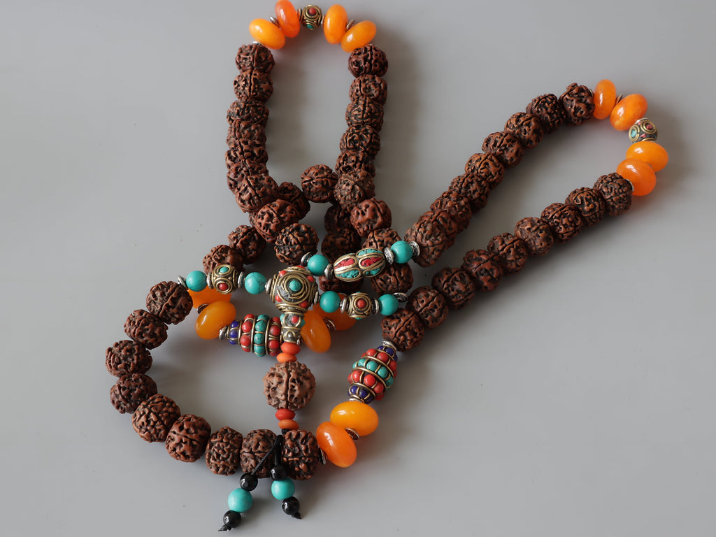 Peace and Protection Tibetan Rudraksha With Natural Stones, Mother's Day Gift