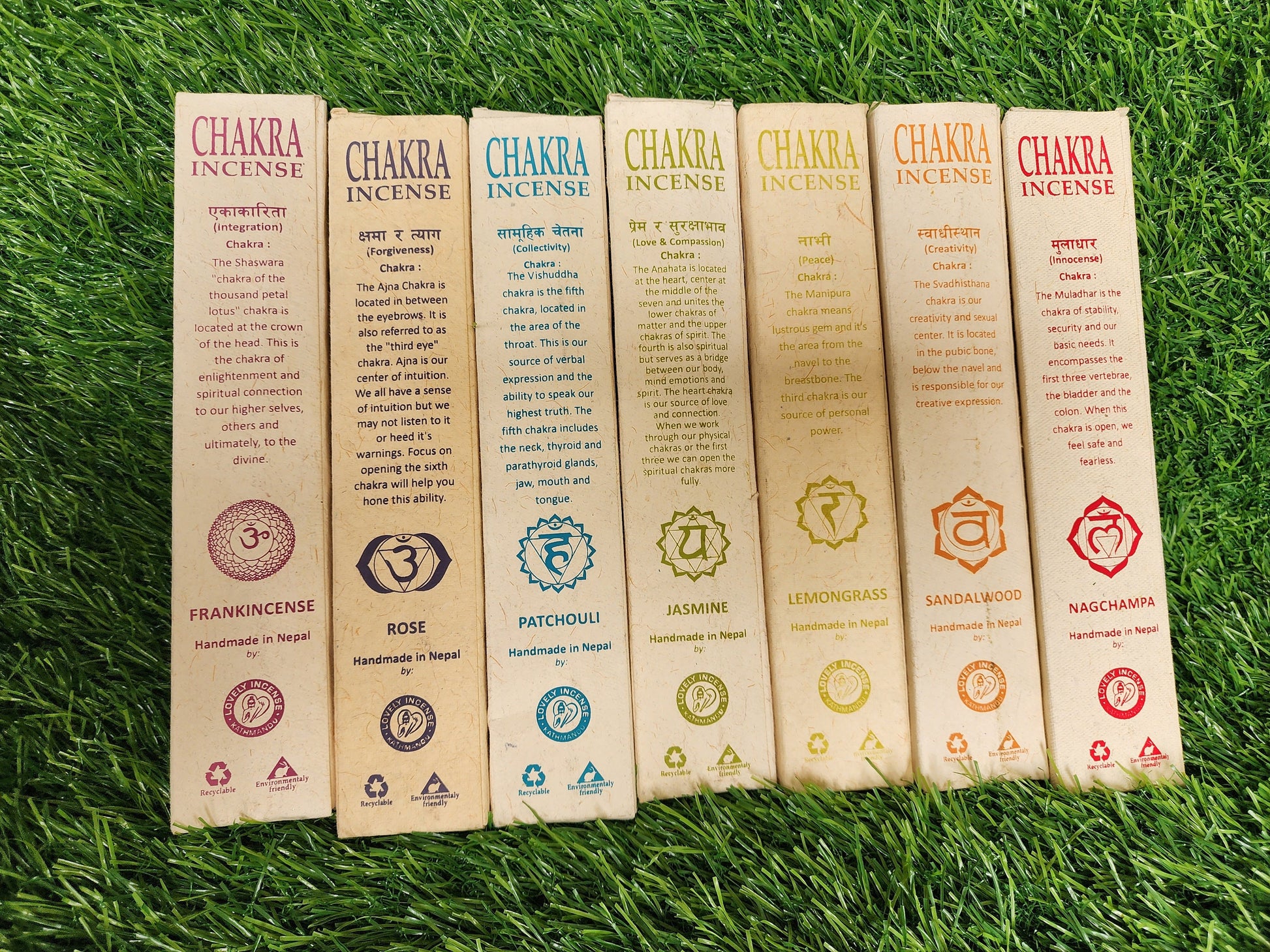 Seven Chakra Incense Set: Handmade Herbal Aromatherapy