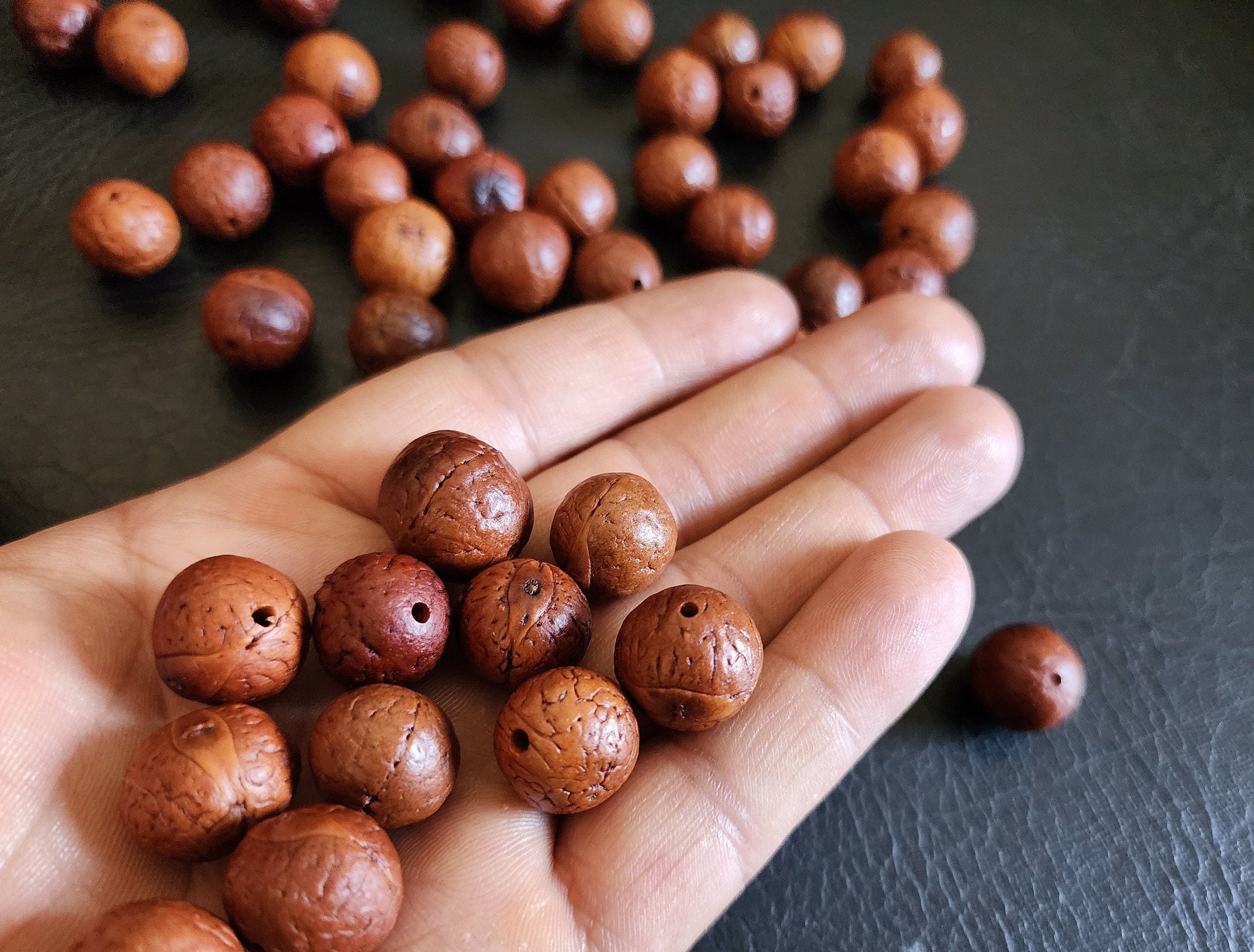 Aged Bodhi Seed Beads: Tibetan Buddhist Mala Making Supplies