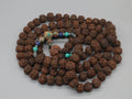 Tibetan Rudraksha Mala: Chakra Stone Japa Mala, 108 Beads