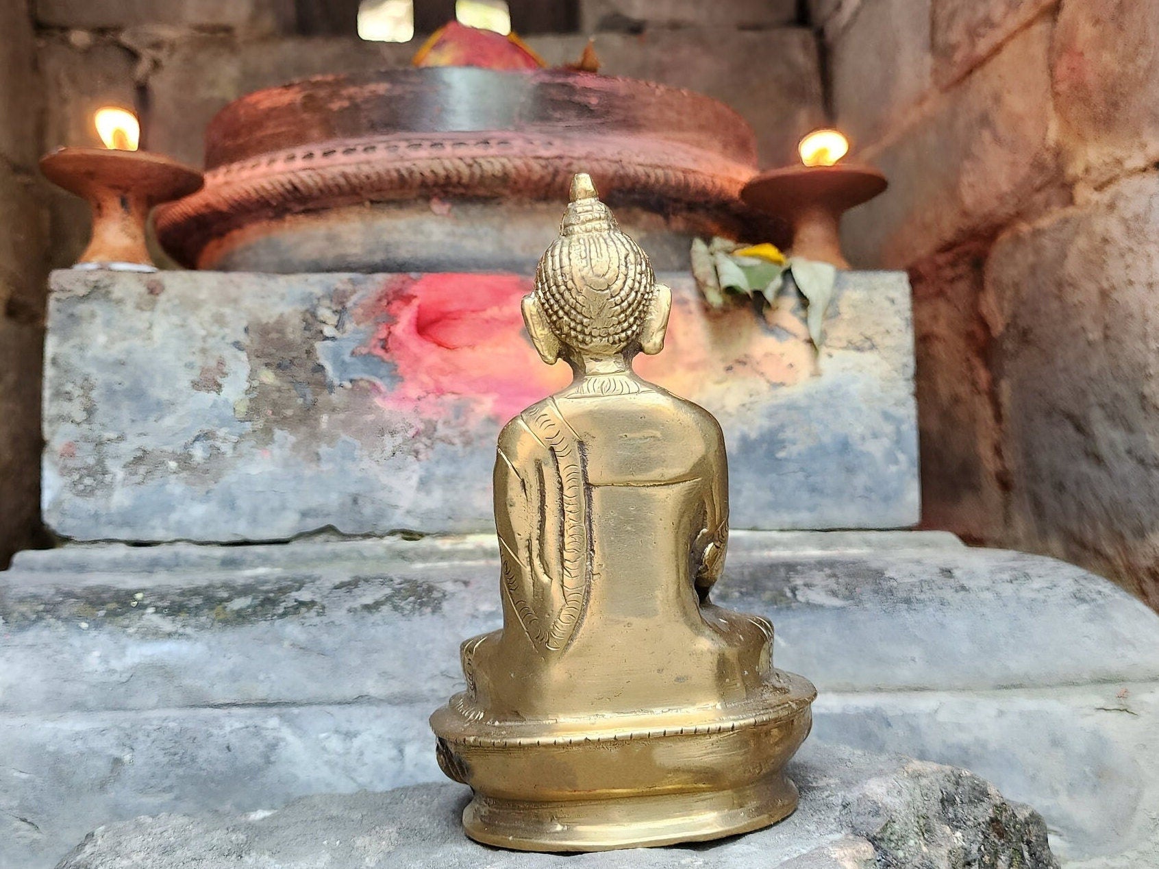 Buddha Statue | Spiritual Energized Brass Statue For Peace and Good Luck | Home Decor