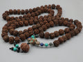 Tibetan Rudraksha Necklace With Natural Stones Spiritual Protection Jewelry