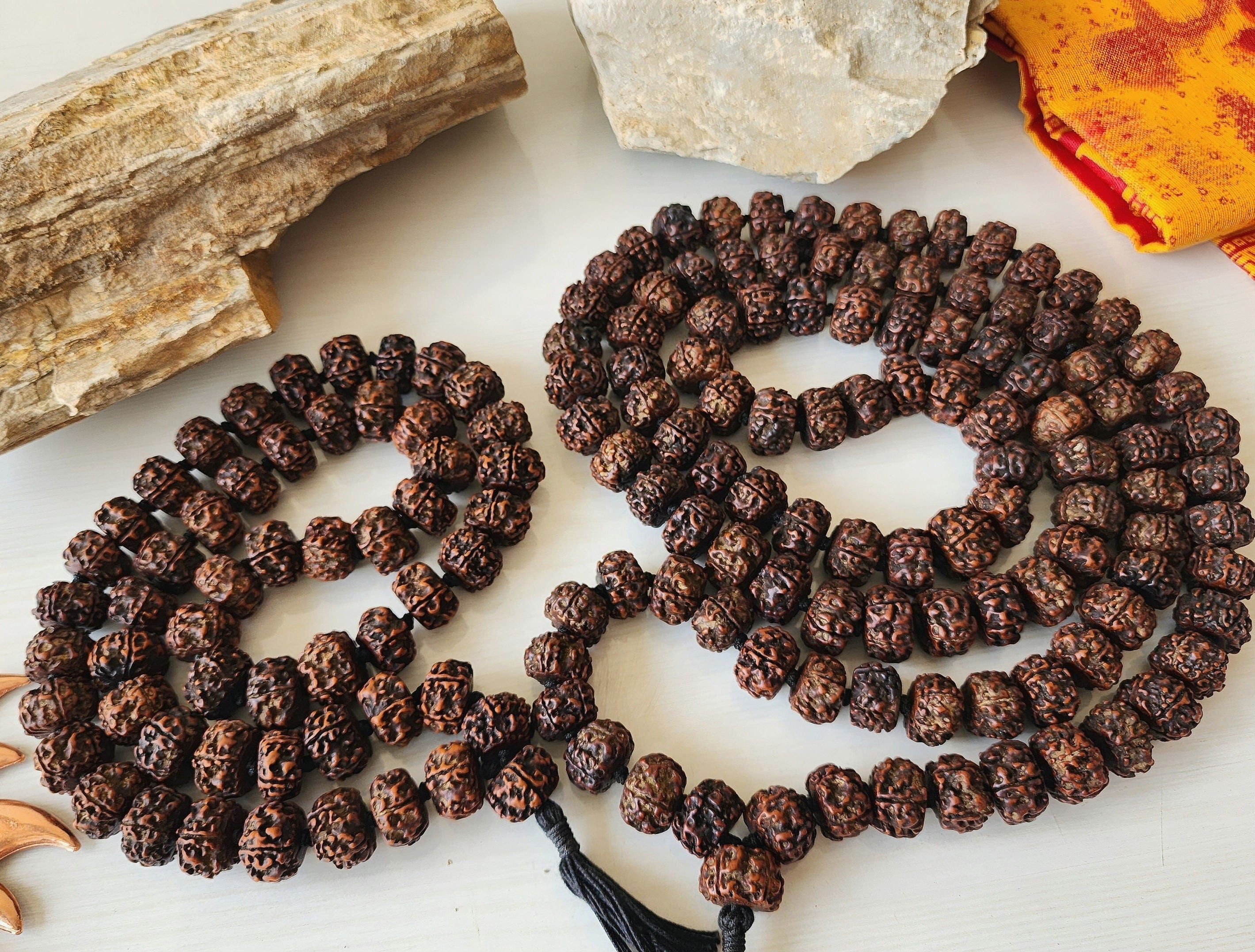 Tibetan Rudraksha Mala: 54/108 Japa Prayer Beads, Buddhist Meditation Gift