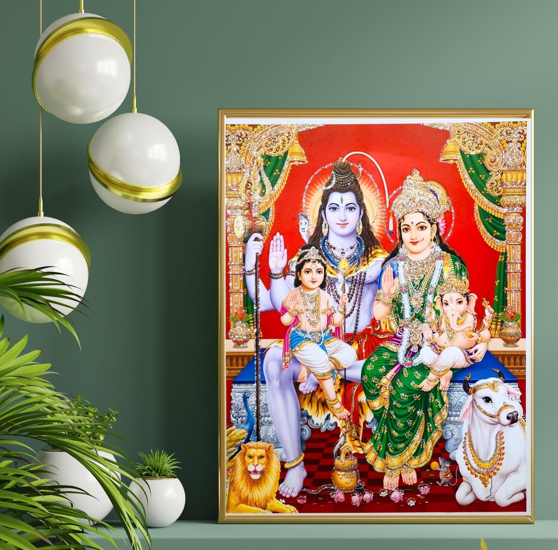 Shiva Parvati Ganesh Poster: Divine Hindu Family Art (Digital Download)