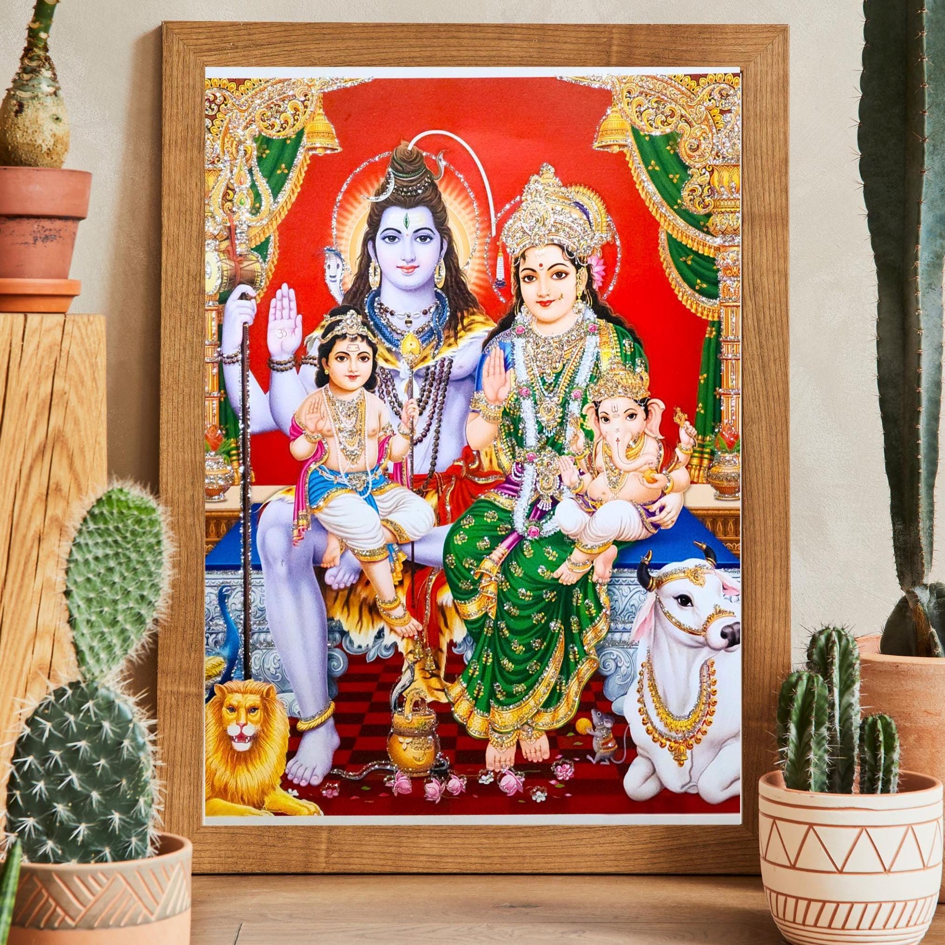 Shiva Parvati Ganesh Poster: Divine Hindu Family Art (Digital Download)