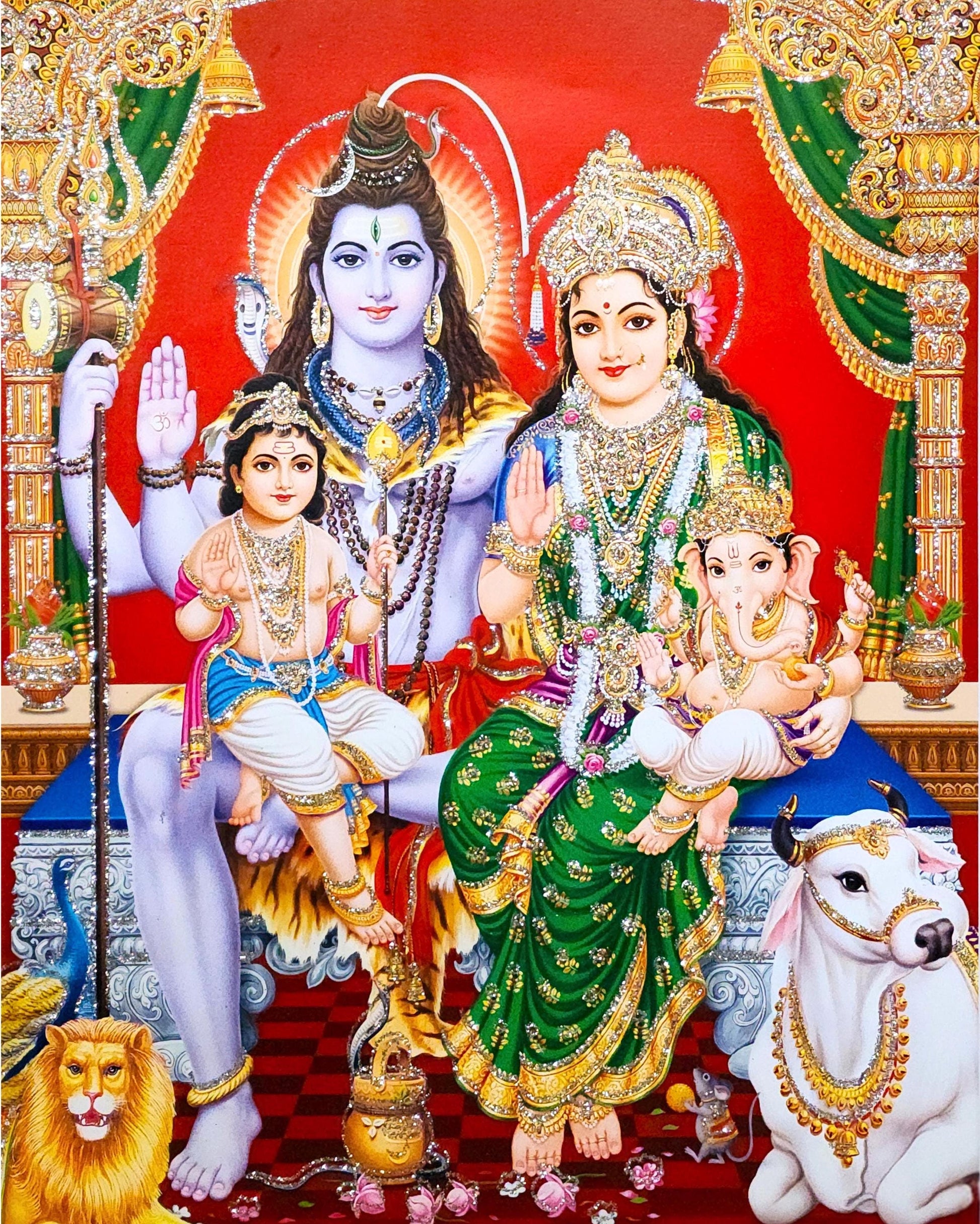 Shiva Parvati Ganesh Poster: Divine Hindu Family Art (Digital Download)