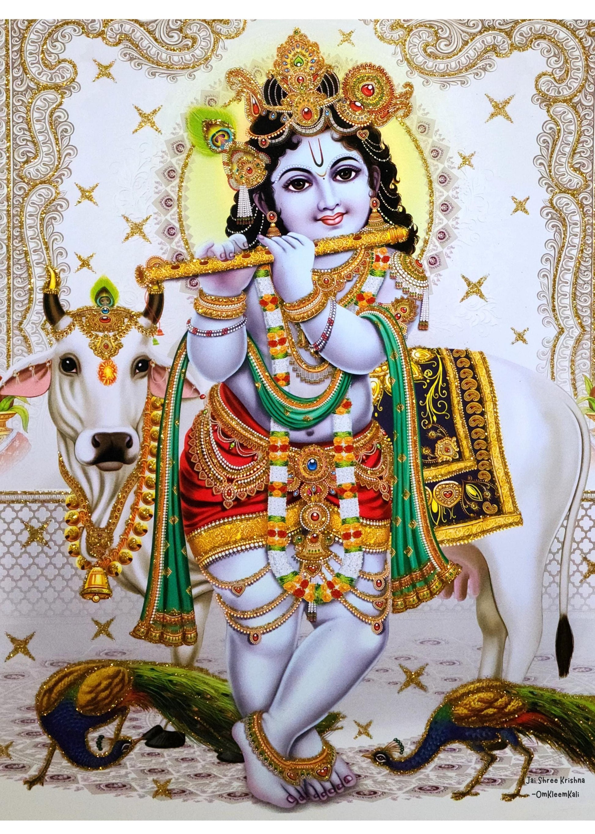 Lord Krishna Printable Art: Hindu Spiritual Home Decor (Digital Download)