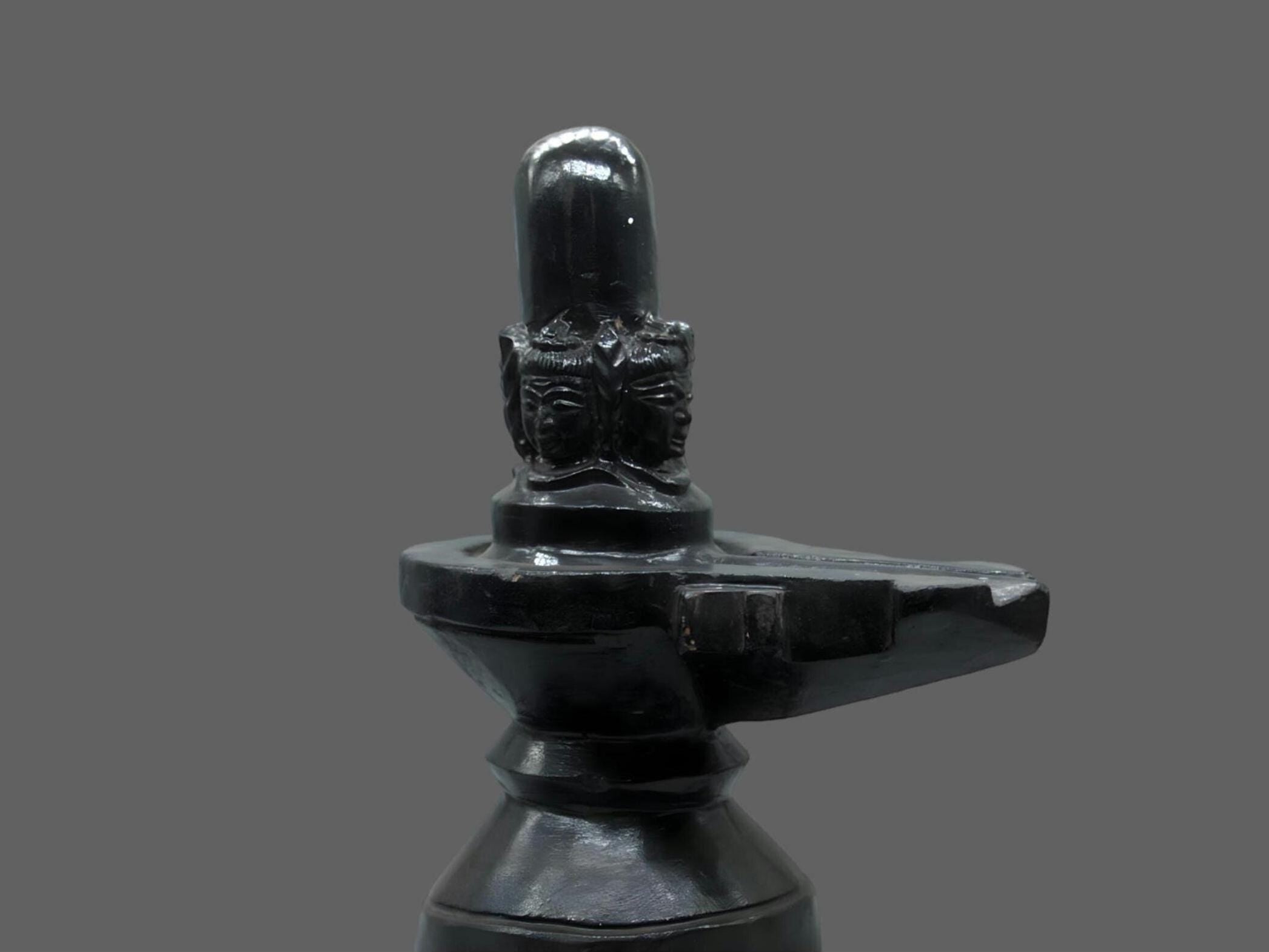 Chaturmukhlinga: Sacred Four-Faced Shiva Linga, Natural Handcarved Stone Statue From Nepal