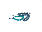 Hand Knotted Gemstone Necklace and Bracelet Set: Lava & Dzi Beads
