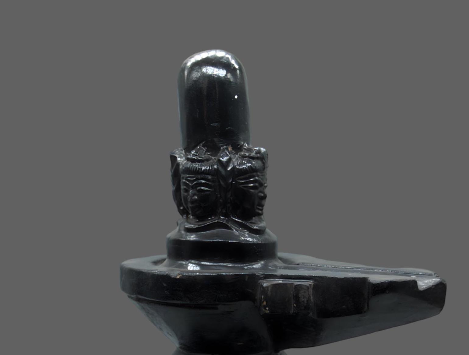 Chaturmukhlinga: Sacred Four-Faced Shiva Linga, Natural Handcarved Stone Statue From Nepal