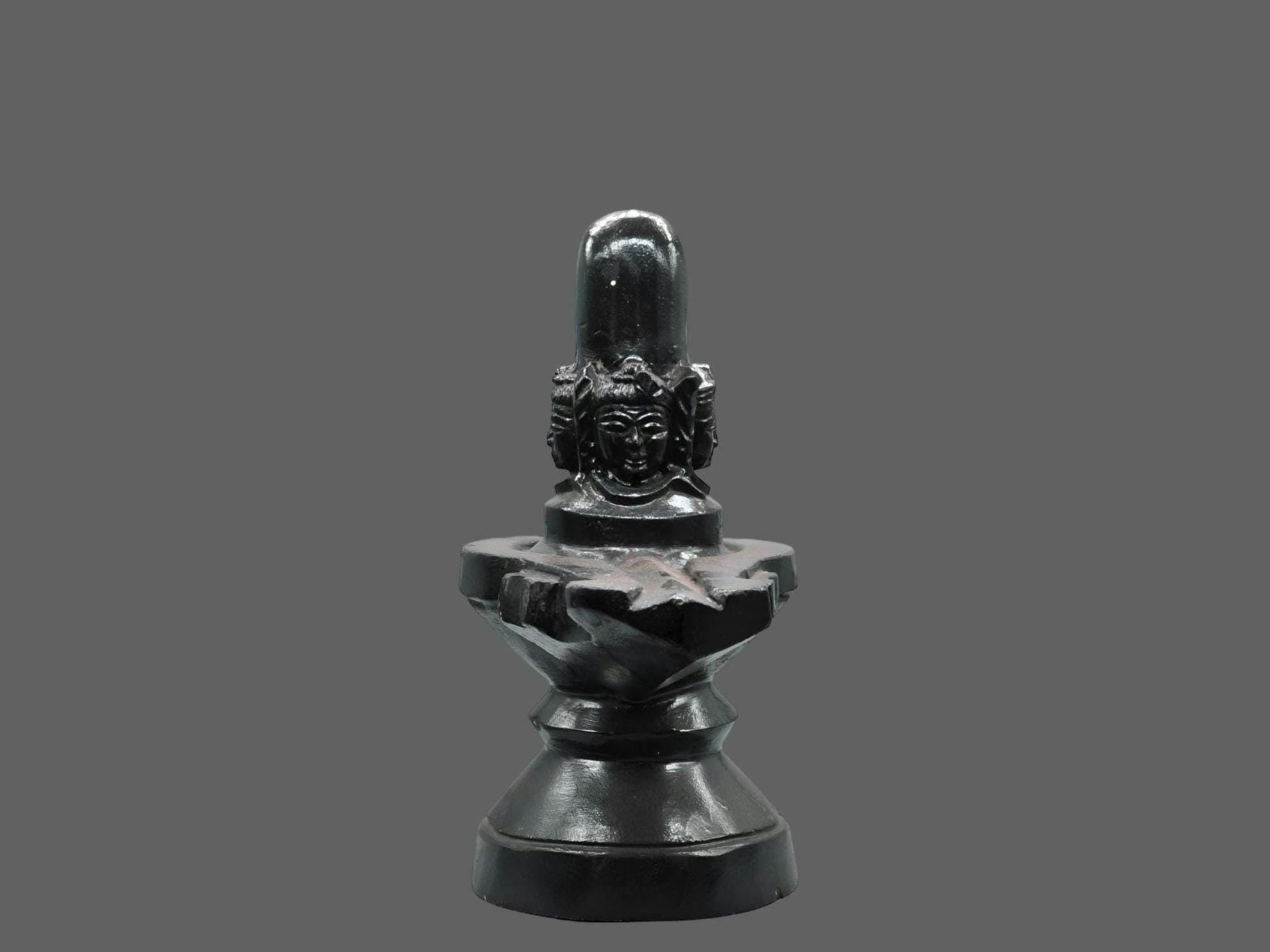 Chaturmukhlinga: Sacred Four-Faced Shiva Linga, Natural Handcarved Stone Statue From Nepal
