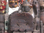 Vintage Tibetan Cheppu Mask: Hand-Carved Peepal Wood Guardian