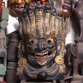 Large Naag Bhairav Wood Mask: Nepalese Hand-Carved Wall Art