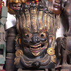 Large Naag Bhairav Wood Mask: Nepalese Hand-Carved Wall Art