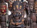 Vintage 50 Years Old Bhairav Mask, Large Antique Wood Mask, Tibetan Artistry