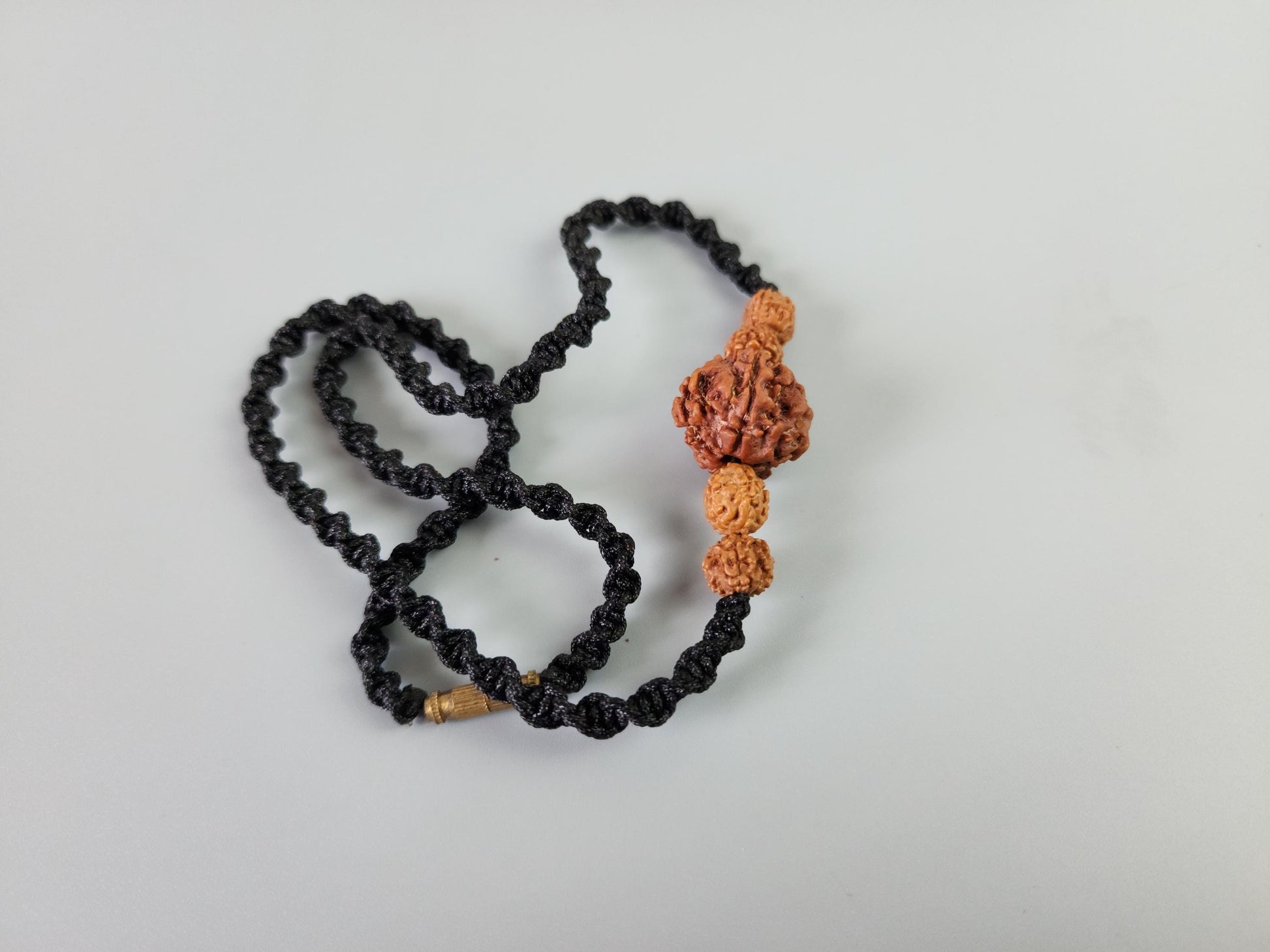 Minimalist Five Face Rudraksha Mala, Hand Knotted Necklace With Natural Nepalese Rudraksha, Large 22mm Beads