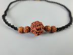 Minimalist Five Face Rudraksha Mala, Hand Knotted Necklace With Natural Nepalese Rudraksha, Large 22mm Beads