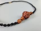 Minimalist Five Face Rudraksha Mala, Hand Knotted Necklace With Natural Nepalese Rudraksha, Large 22mm Beads