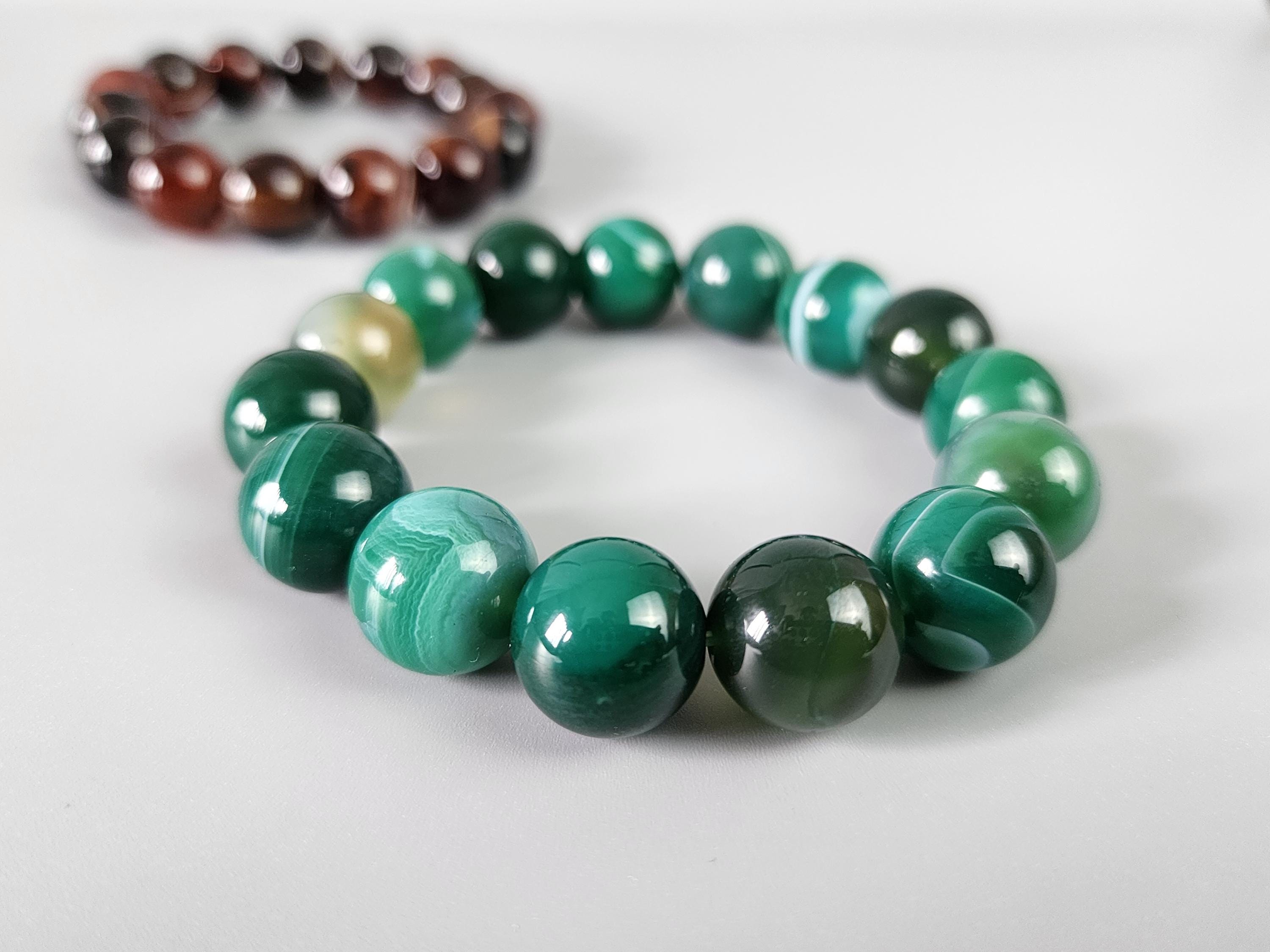 Banded Agate Bracelet Set: Handmade Gemstone Jewelry