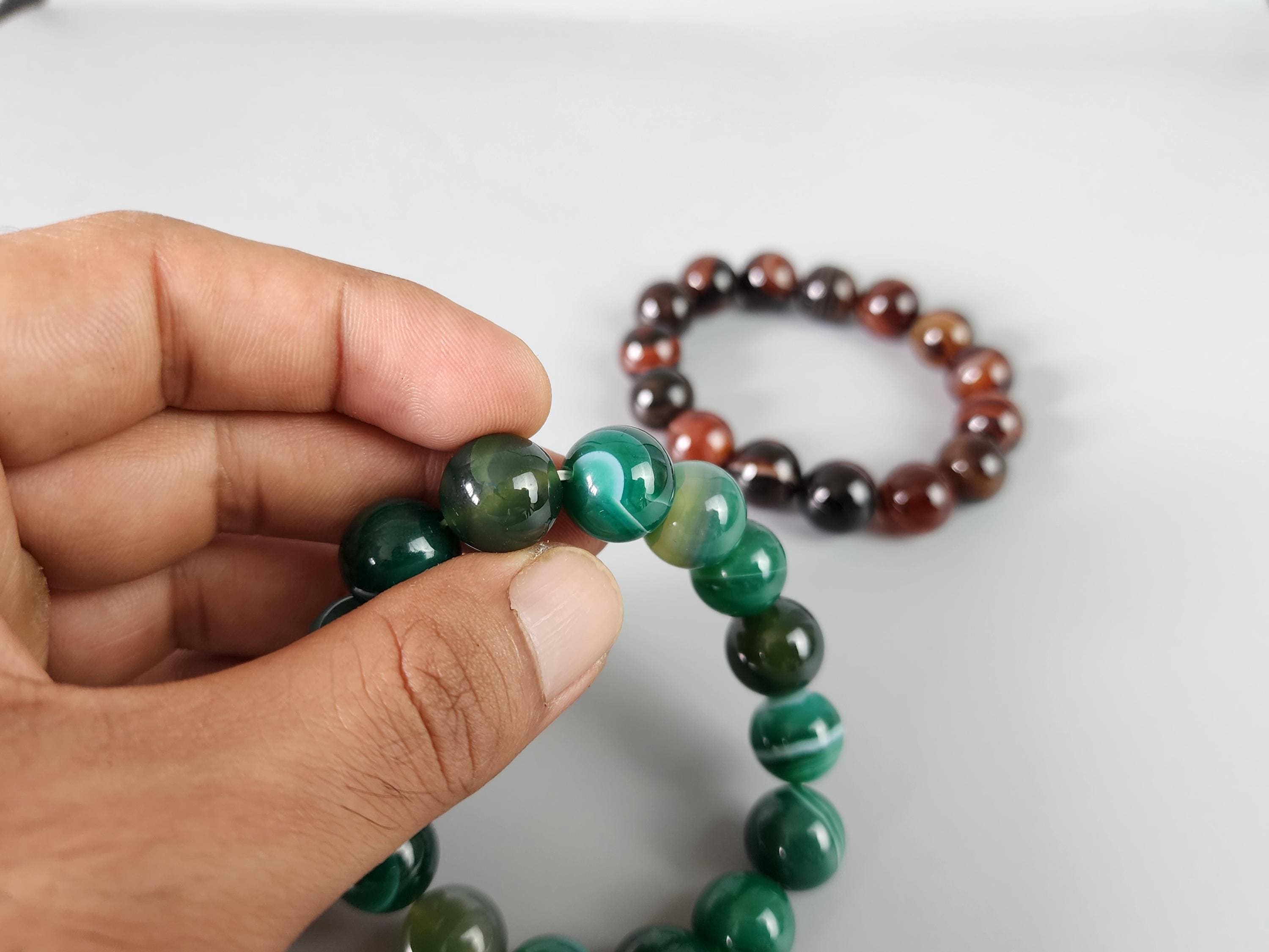 Banded Agate Bracelet Set: Handmade Gemstone Jewelry