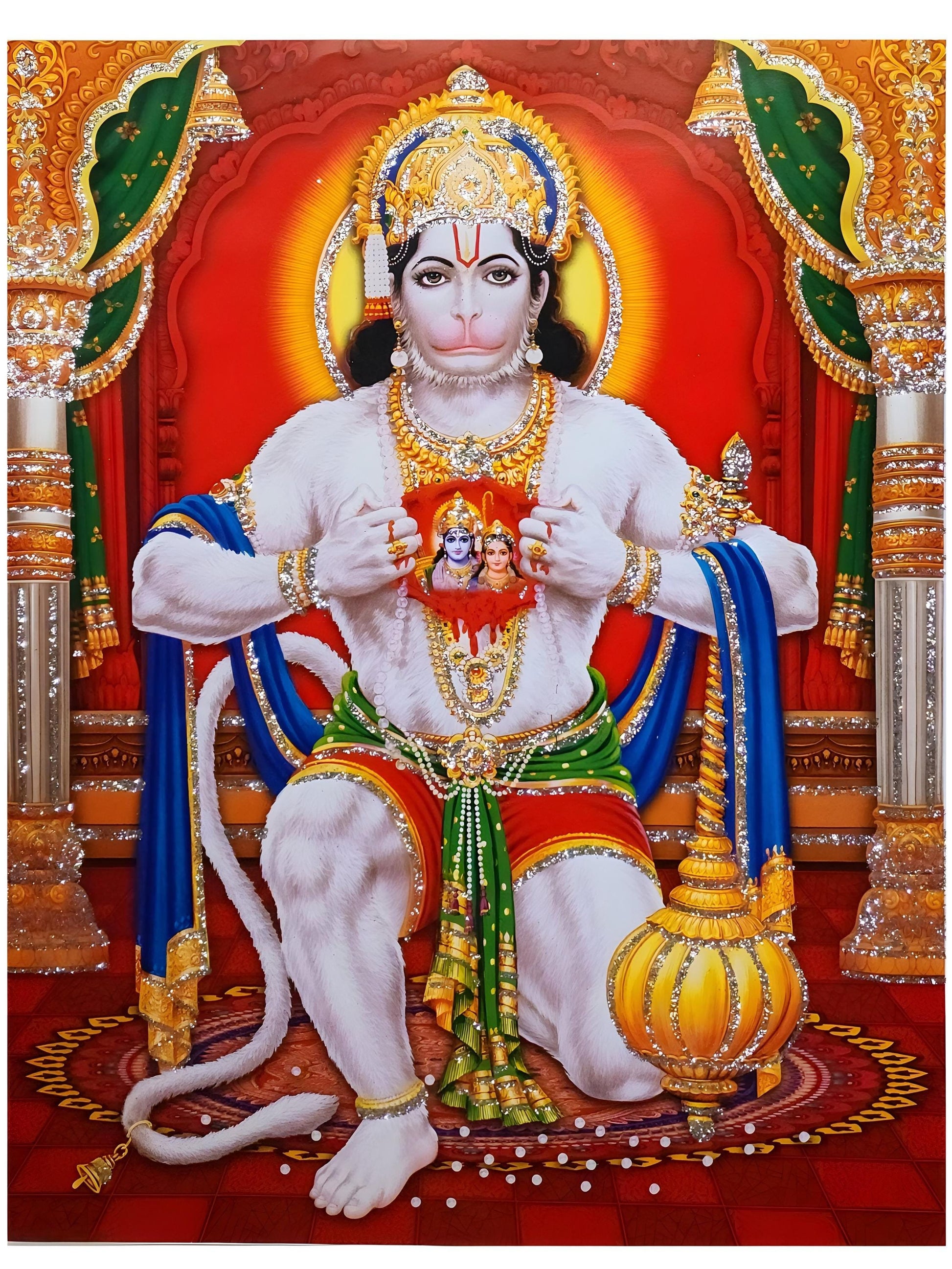 Hanuman Devotional Art Print: Hindu God, Strength and Protection (Digital Download)