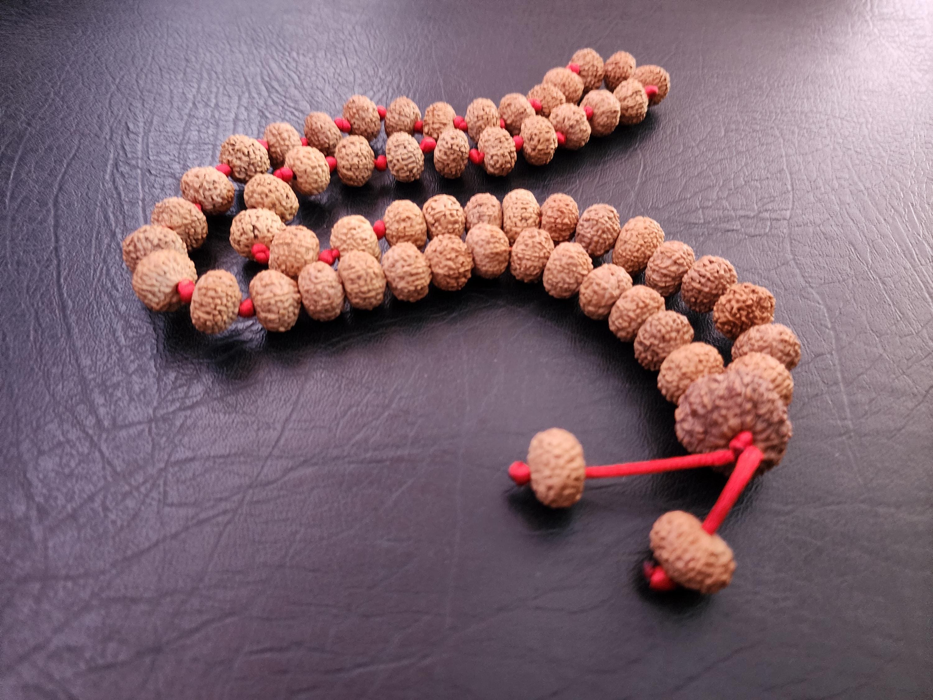 9 Mukhi Rudraksha Mala: Custom Empowerment Necklace, Sacred Meditation Beads