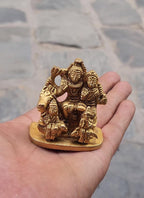 Brass Shiva Family Statue: Handmade Hindu Idol from Nepal