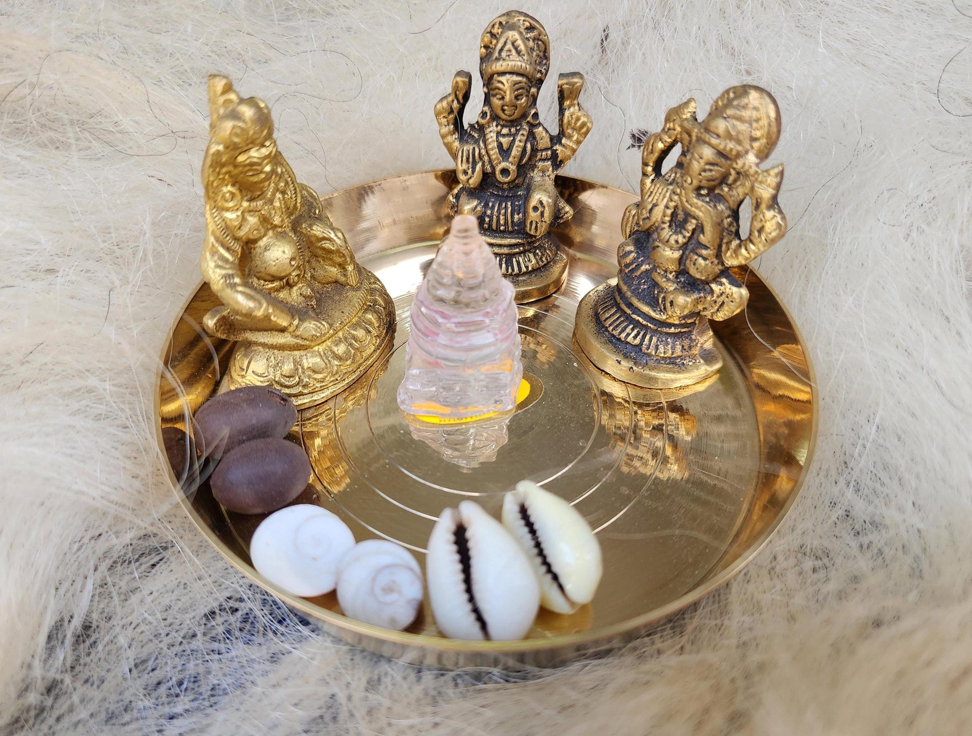Wealth And Prosperity Pooja Set – Ganesh, Laxmi, Kuber, Shree Yantra, Lotus Seed, Conch Shell