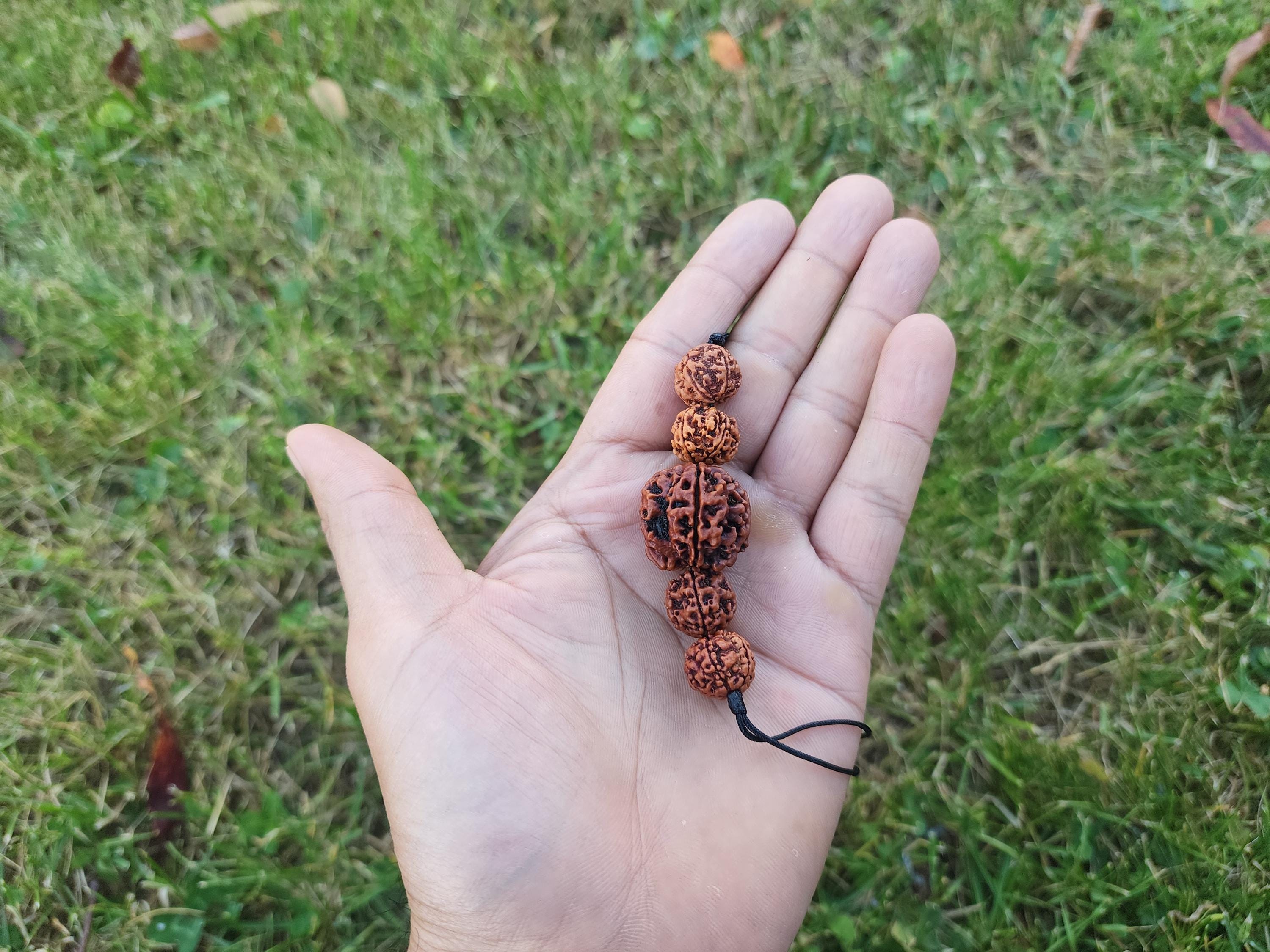Large 5 Mukhi Nepalese Rudraksha Mala – Adjustable Om Shiva Beads