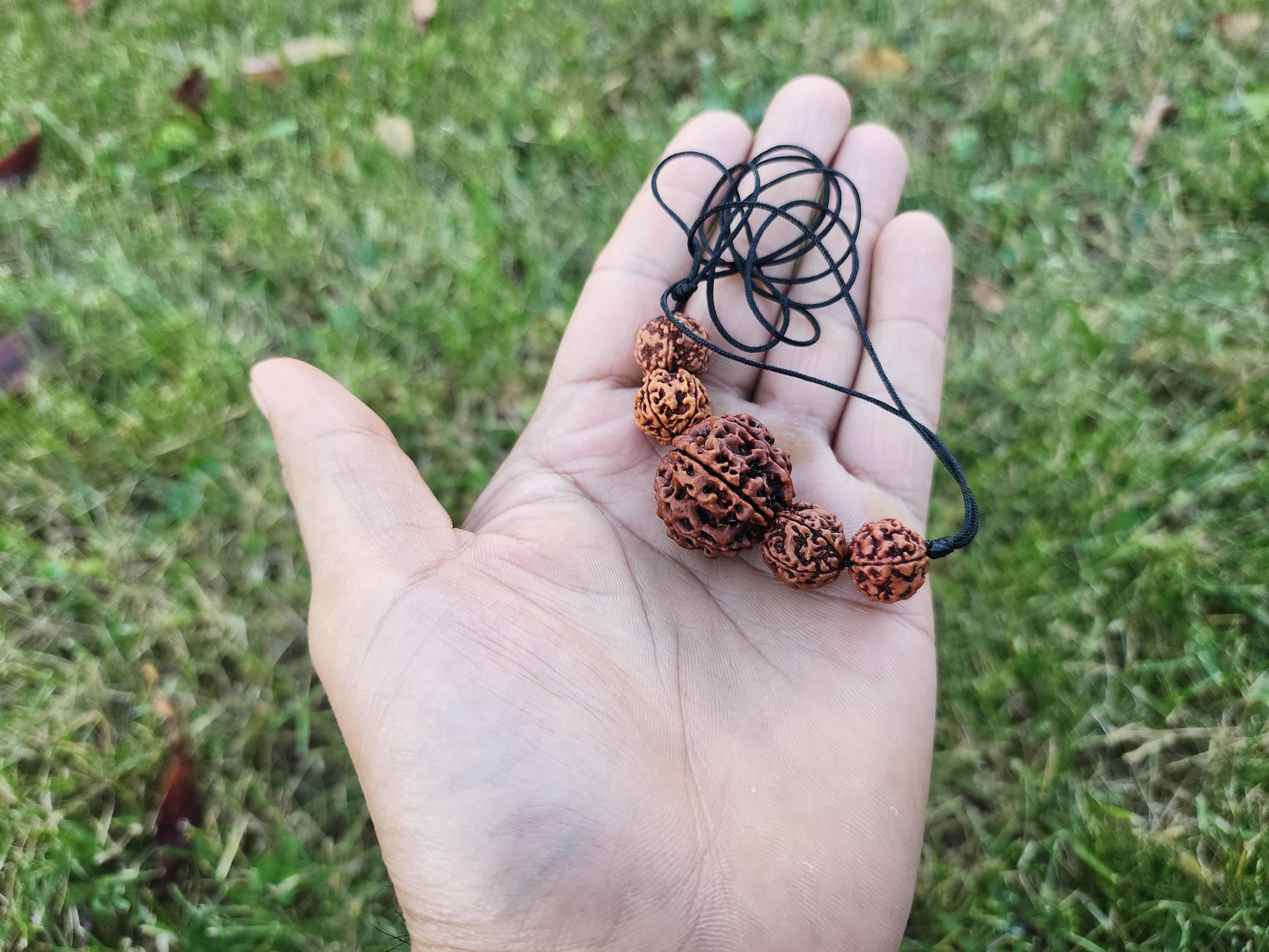 Large 5 Mukhi Nepalese Rudraksha Mala – Adjustable Om Shiva Beads