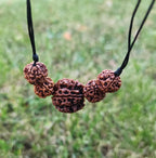 Large 5 Mukhi Nepalese Rudraksha Mala – Adjustable Om Shiva Beads