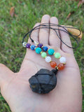 7 Chakra Shaligram Stone Mala: Sacred Healing Necklace