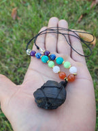 7 Chakra Shaligram Stone Mala: Sacred Healing Necklace