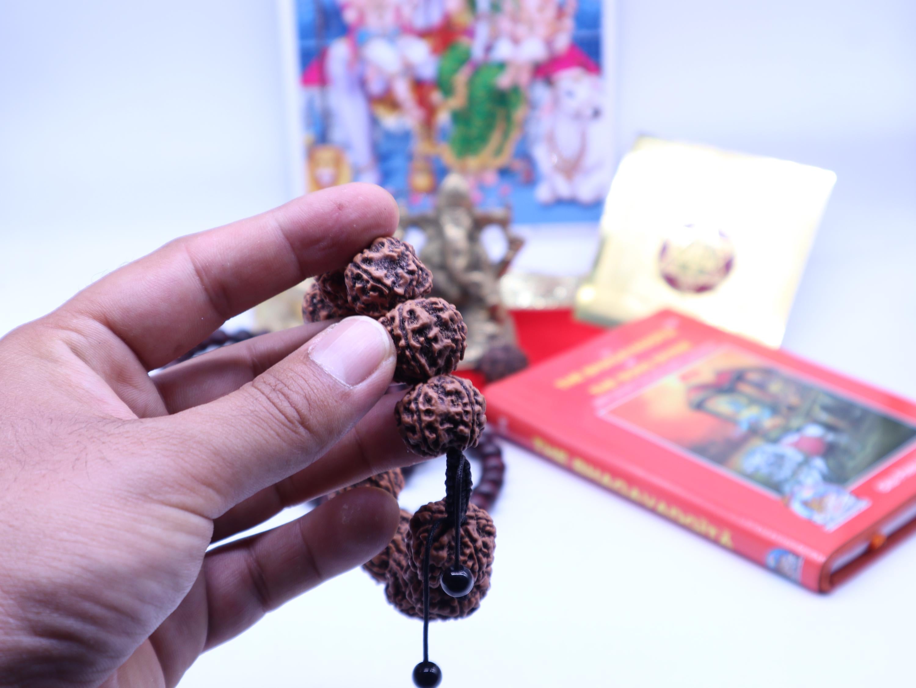 Om Ganesh Divine Gift Box: Brass Statue, Mala, Rudraksha - Handmade in Nepal