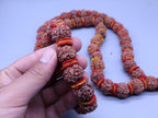 Large Rudraksha Beads Mala, Natural 5 Mukhi Nepalese Japa Mala 54 or 108 Beads