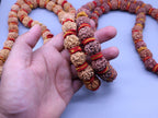 Large Rudraksha Bead Mala: 54 or 108 Beads, Natural Nepal Necklace