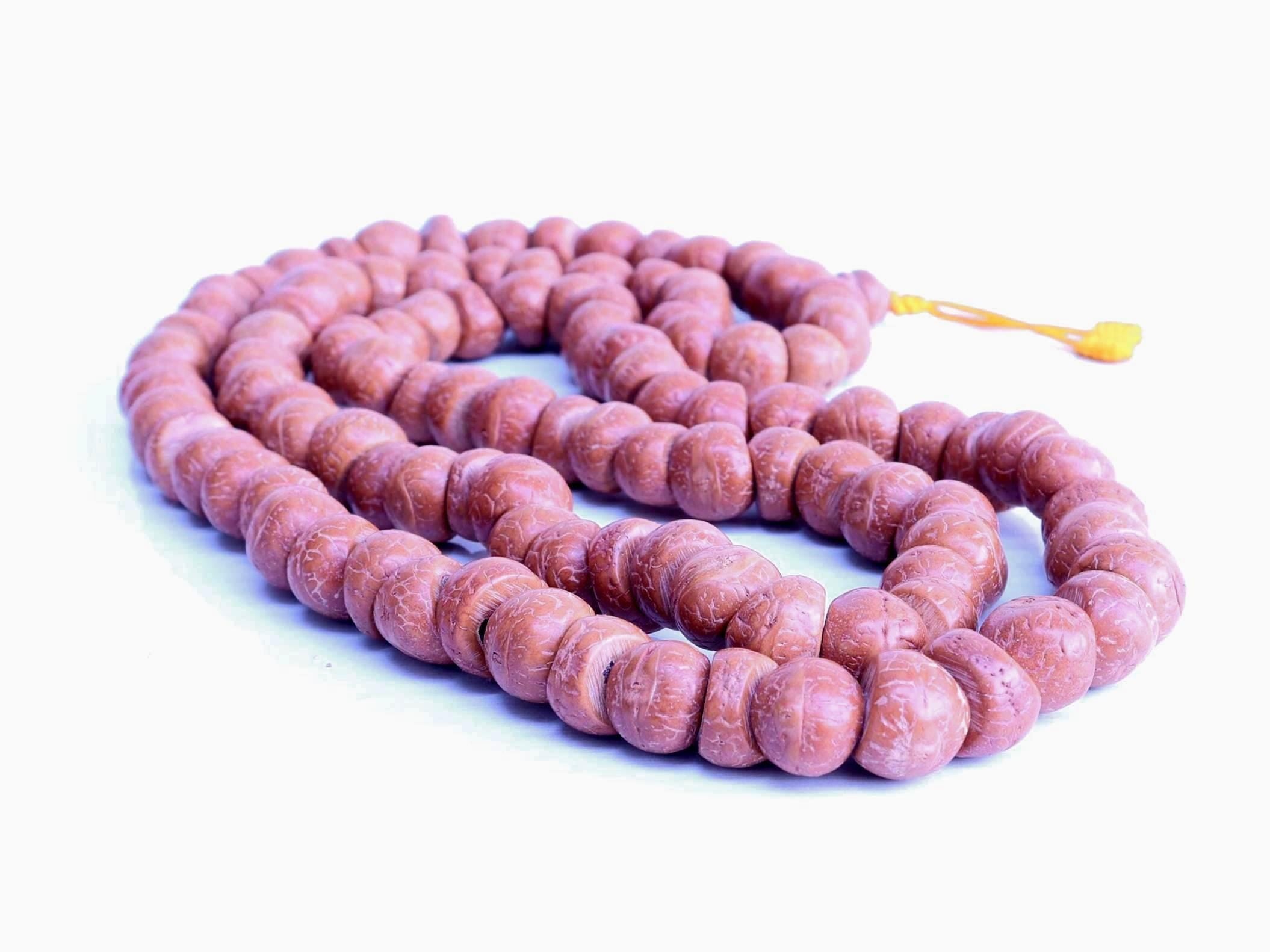 Bodhi Seed Mala: Hand-Rubbed Phoenix Eye Prayer Beads, Nepal