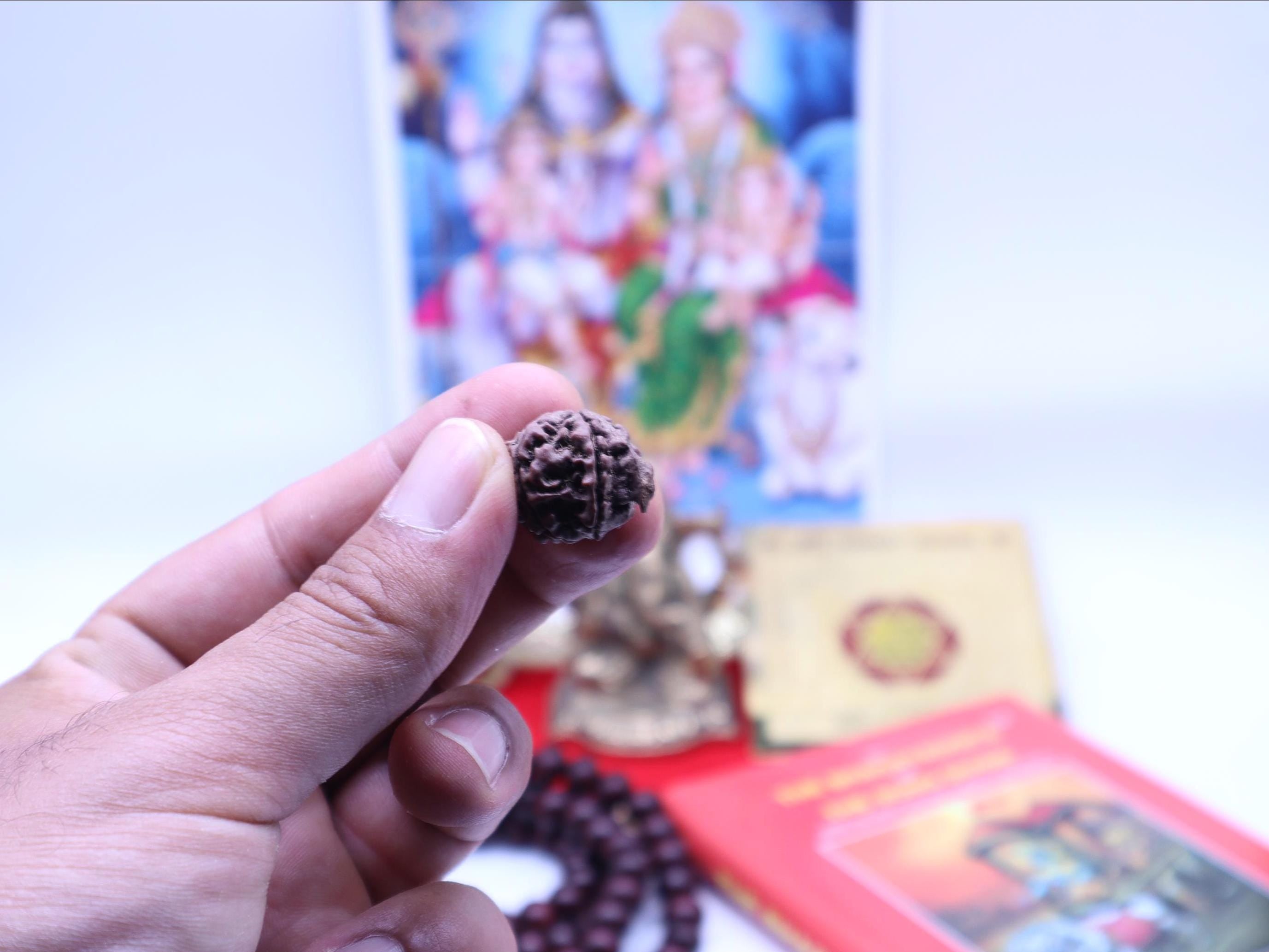 Om Ganesh Divine Gift Box: Brass Statue, Mala, Rudraksha - Handmade in Nepal