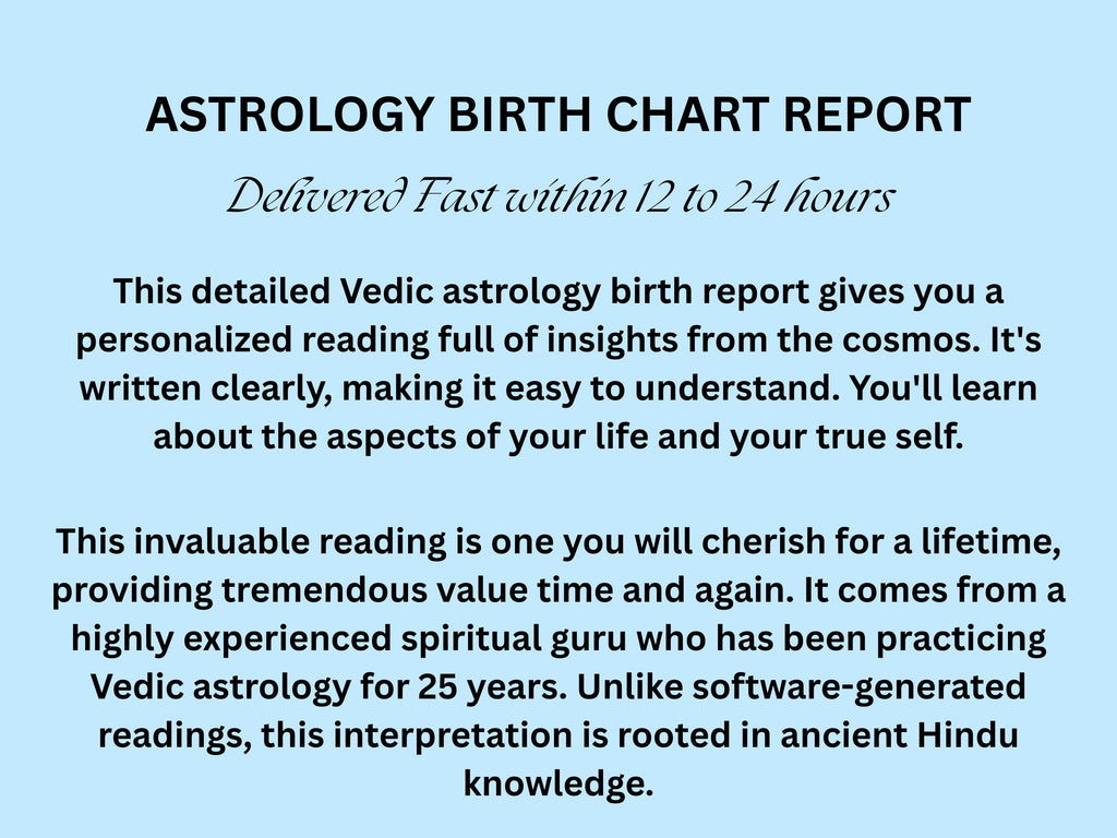In-Depth Vedic Astrology Reading: Personalized Spiritual Guidance (PDF Reading)