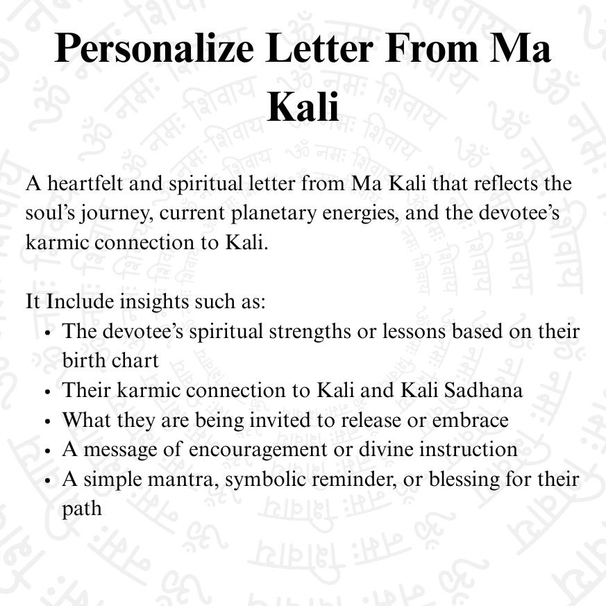 Personalized Ma Kali Channeled Letter: Divine Guidance & Blessings (PDF Download)