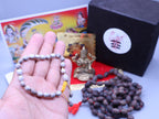 Maa Laxmi Gift Set: Brass Statue, Lotus Mala, Yantra, Geeta, Incense