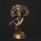Handmade Krishna Brass Idol: Rare Flute Design, Nepal Temple Decor