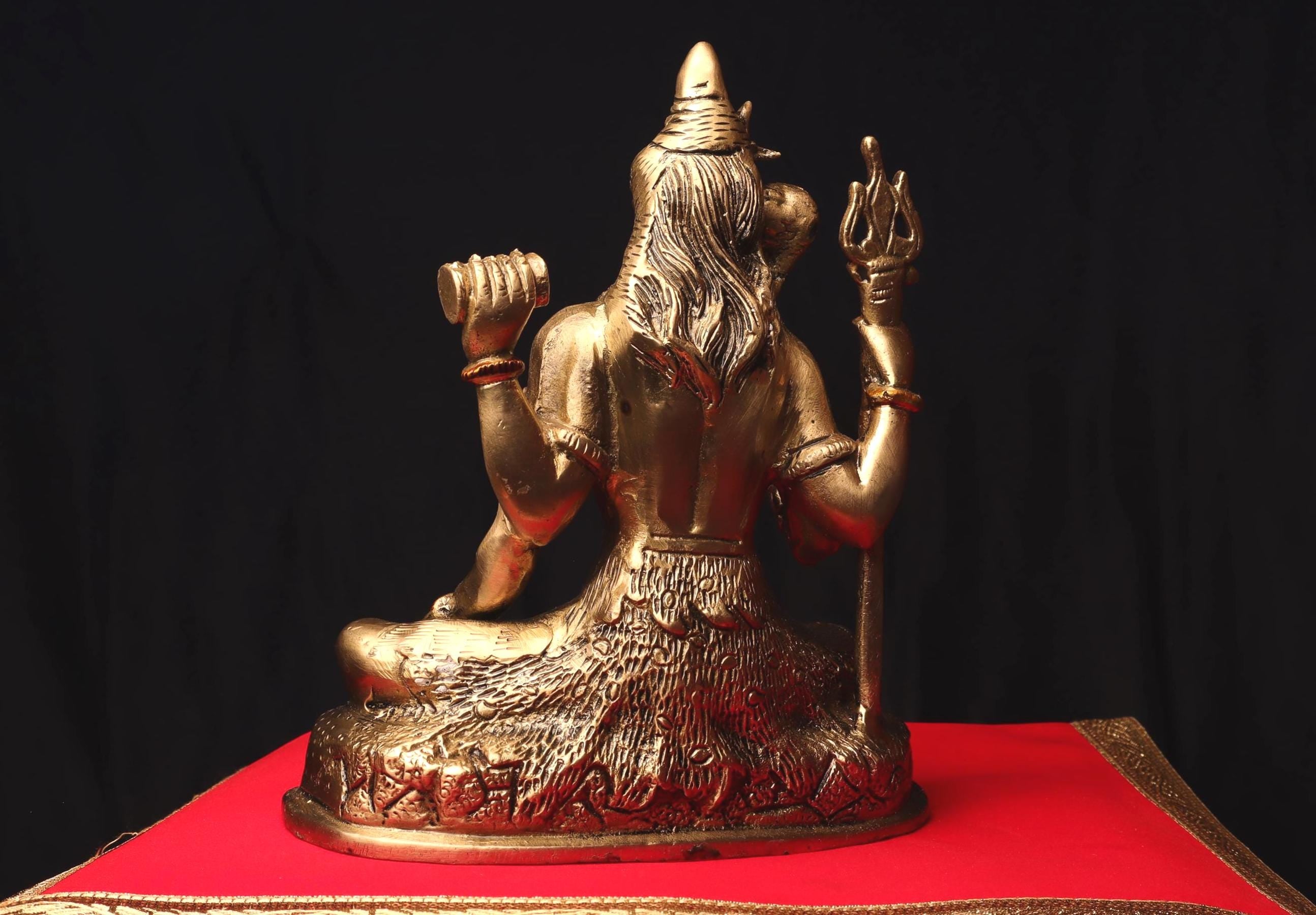 Handmade Brass Shiva Statue: Meditating Lord of Yoga