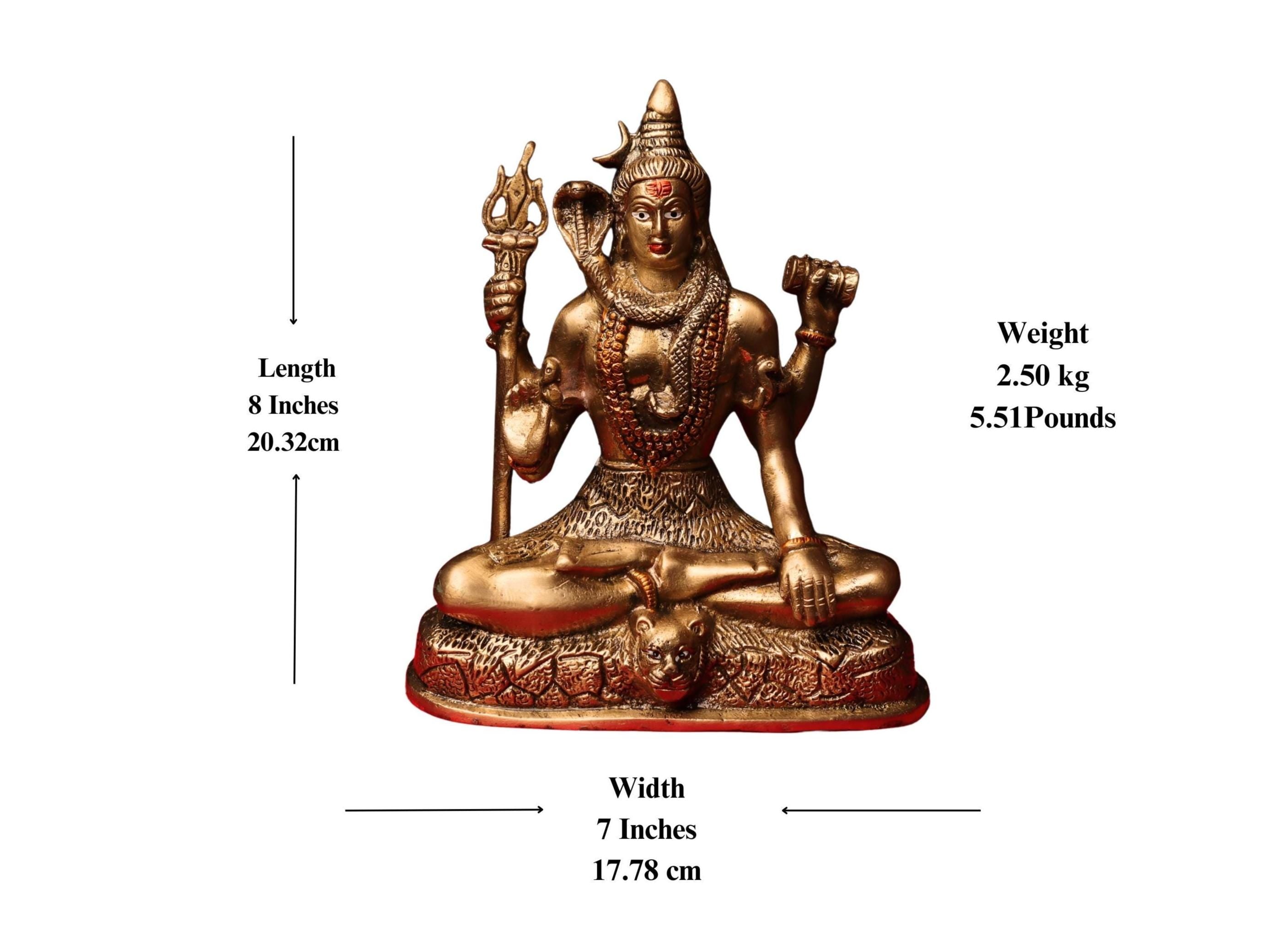 Handmade Brass Shiva Statue: Meditating Lord of Yoga