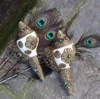 Hand Carved Tibetan Conch Shell: Buddhist Ritual Instrument, 11 Inch