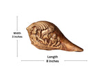 Hand Carved Blowable Laxmi Narayan Shankha, Metal Conch Shell