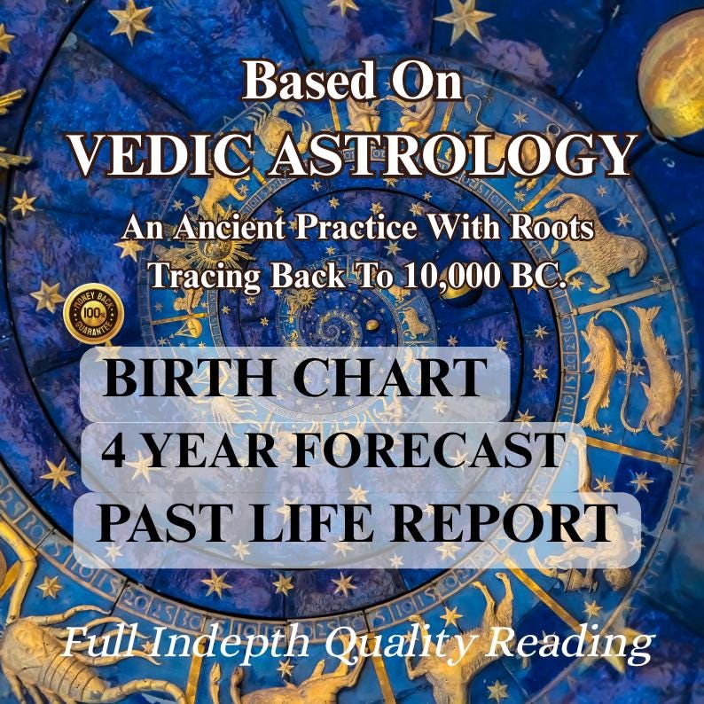 Vedic Astrology Birth Chart Reading: 4-Year Forecast (PDF Report